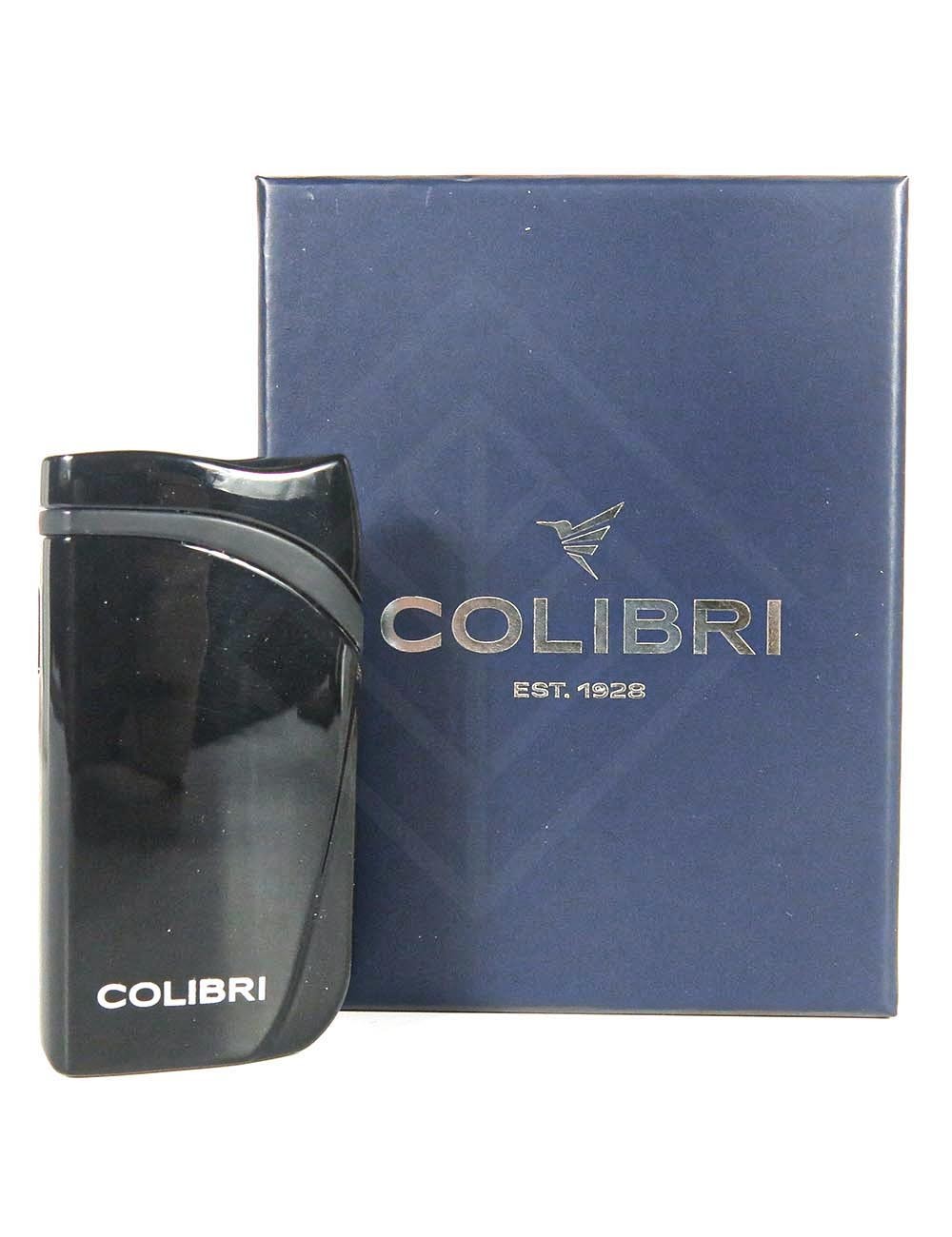 Brichetă COLIBRI lighter "Falcon" black metallic angled jet flame